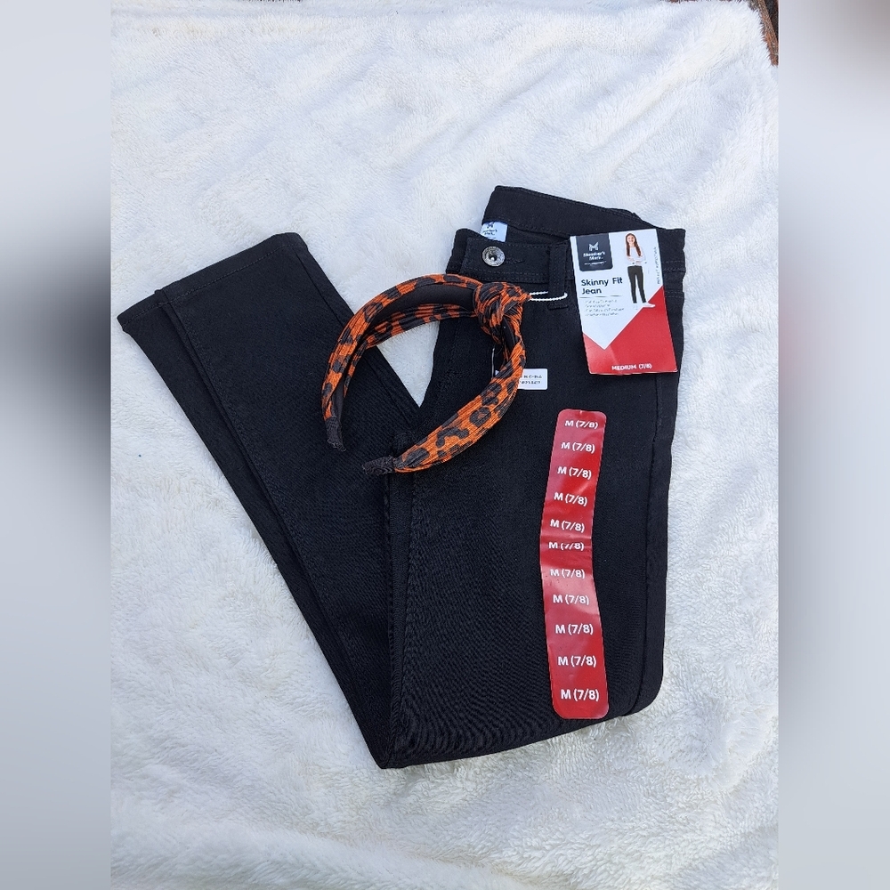 🌈Member's Mark Girl's Mid Rise Stretch Denim Skinny Fit Jean with Headband